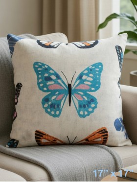 Butterfly Print Cushion Cover & FIller